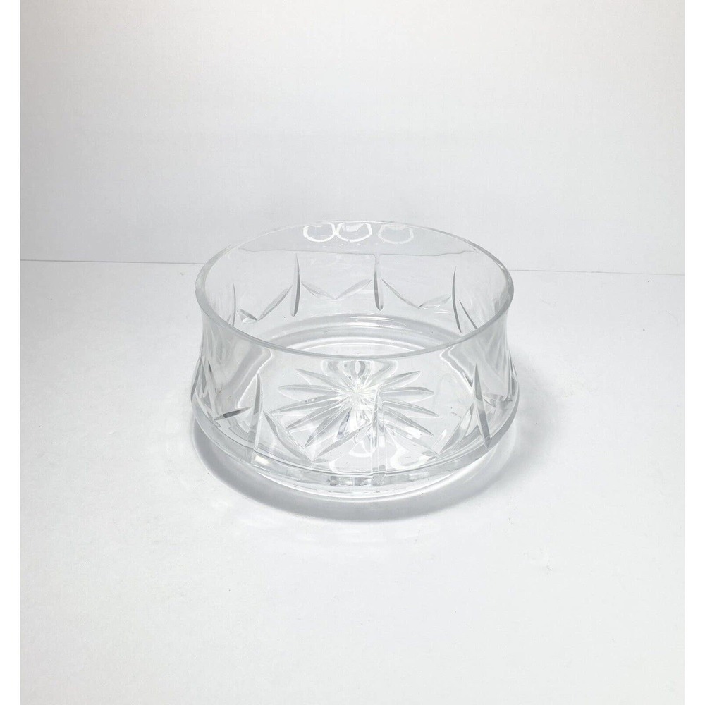 Gorgeous Sun/Star Cut Round Crystal Centerpiece/Serving Bowl, 7 1/2” VTG 1970’s